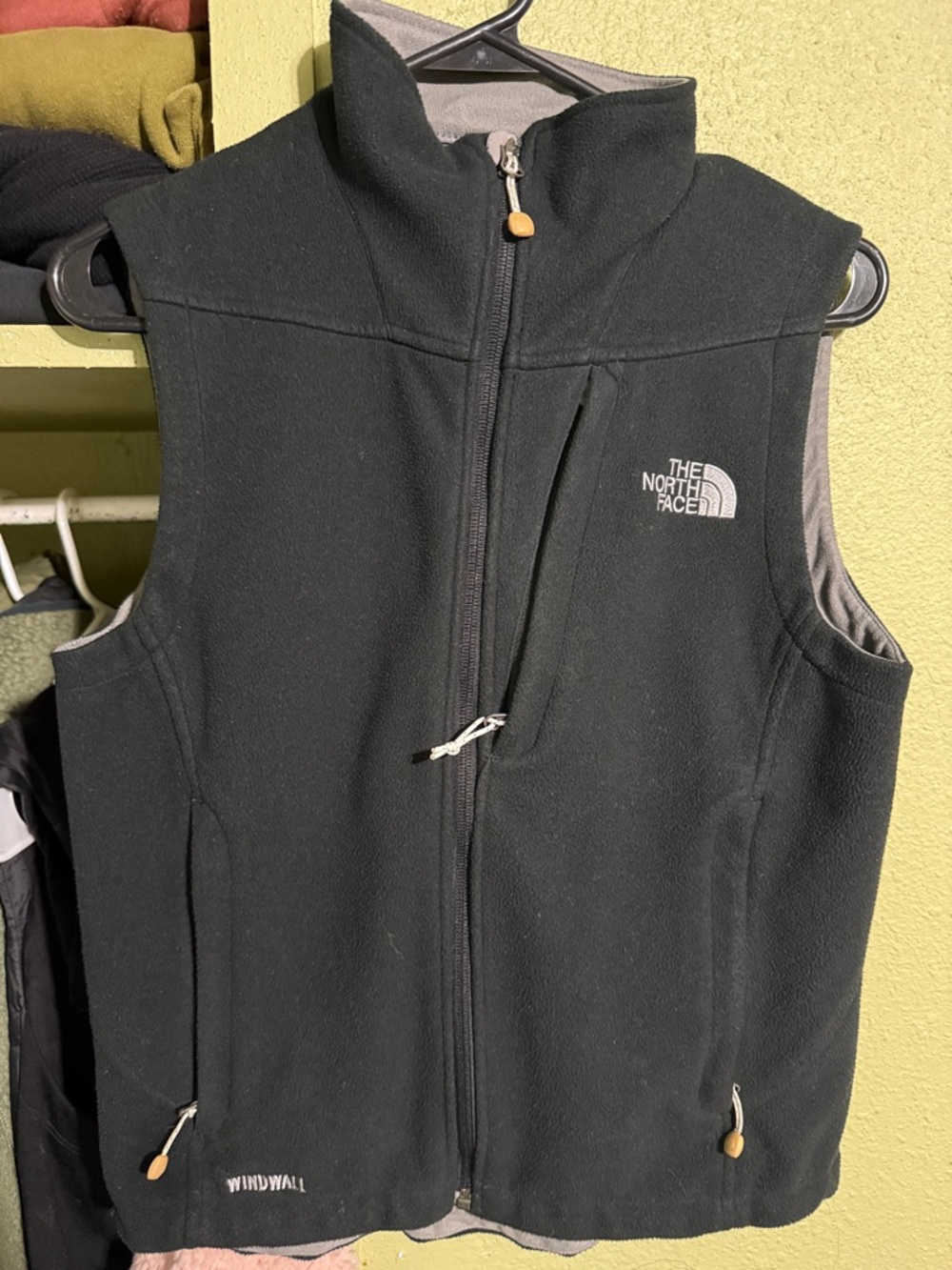 The North Face Black Fleece Vest with Gray Trim